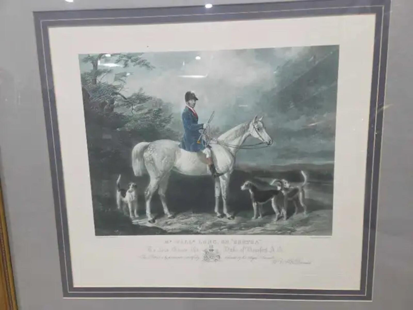 Framed Mr. Willm. Long on Bertha Engraved Painting