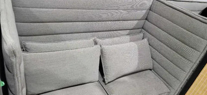 Vitra Grey Loveseat Sofa with Privacy Alcove - 5 Available