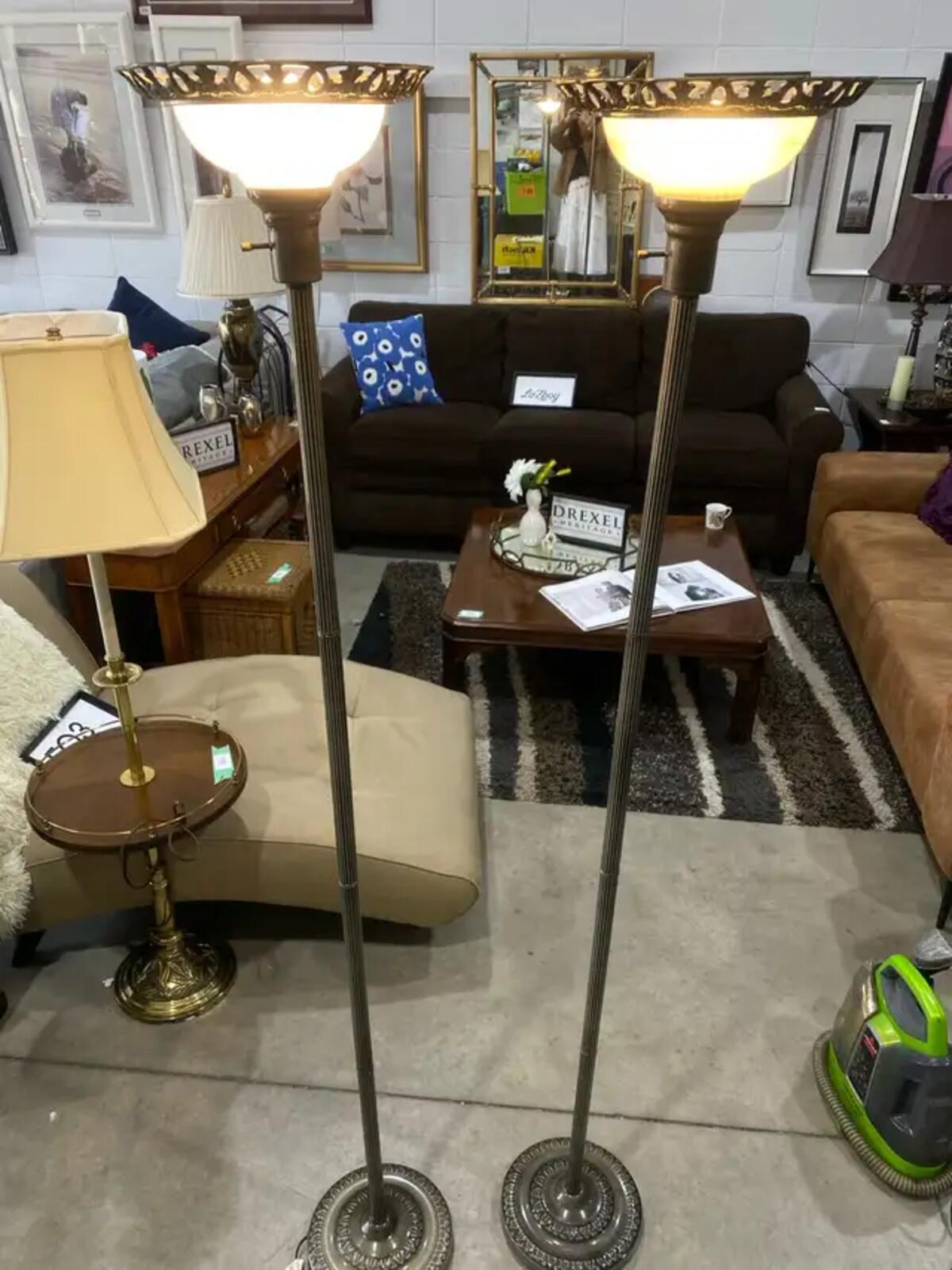 Vintage Tall Floor Lamps — 2 available