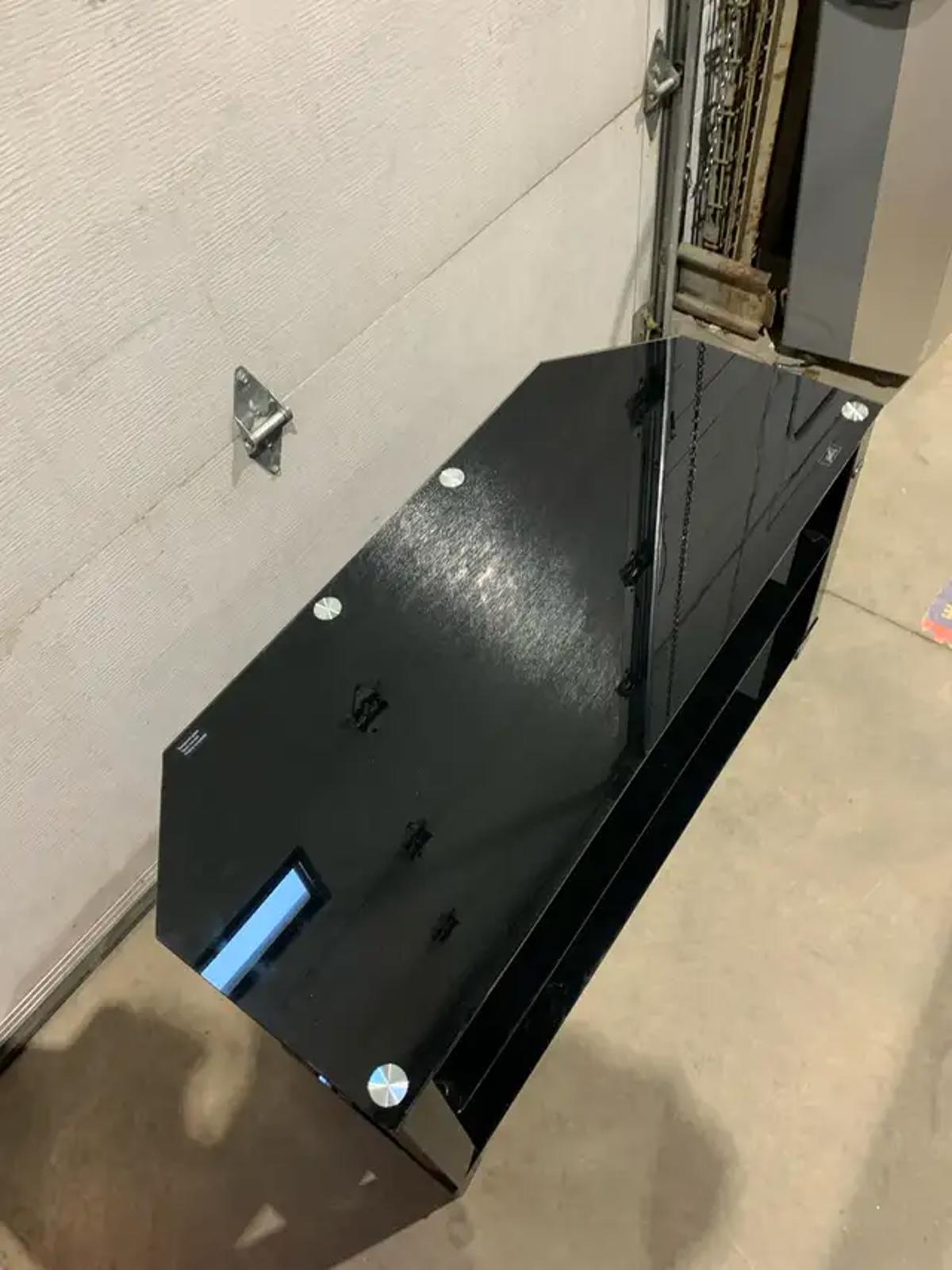 Black and Chrome Glass TV Stand