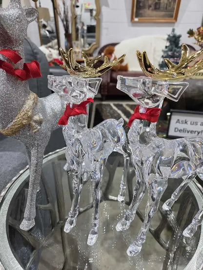 Crystal Reindeer Figurines x3
