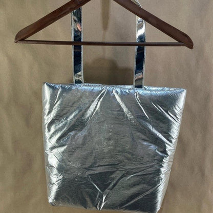 Clinique Silver Tote with Green Logo