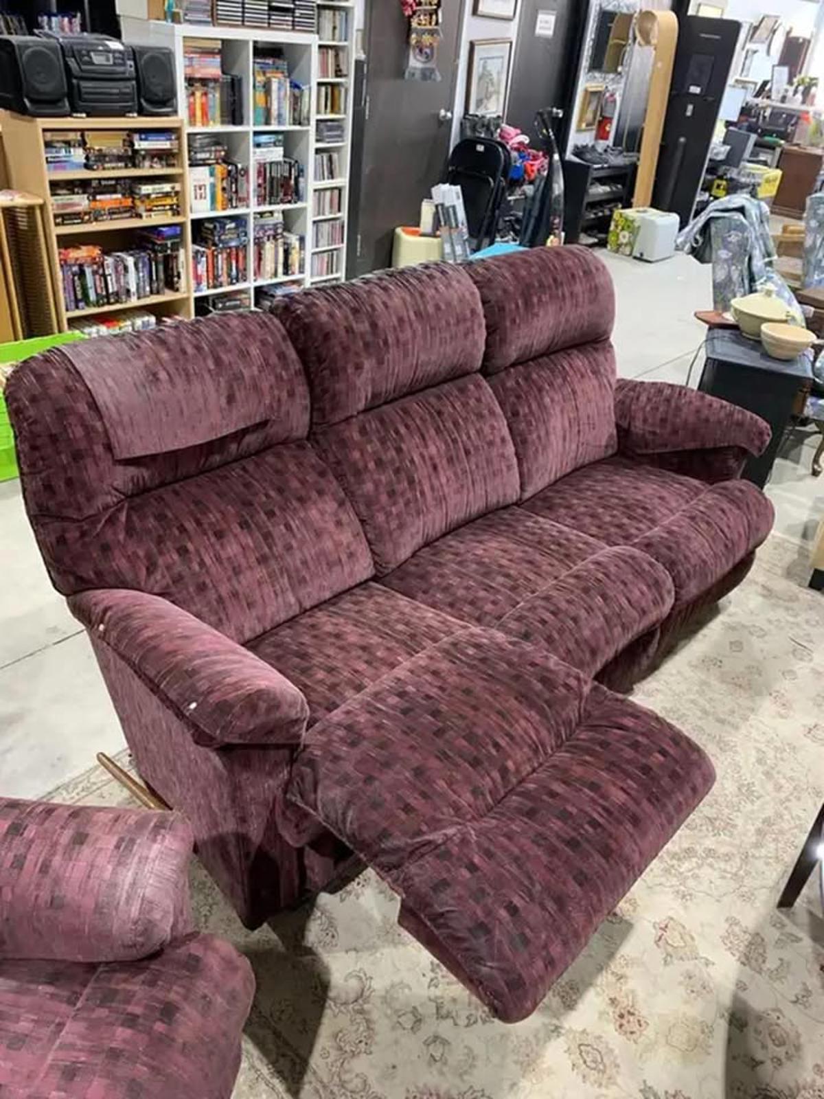 Canapé inclinable et fauteuil vintage de style Lazy-boy
