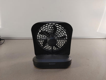 EXCELLENT CONDITION In-Box TREVA 5inch 2 Speed Desk Fan Battery Powered Black