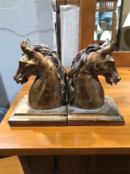 Ceramic Horse Head Bookends 5 x 4 x 7