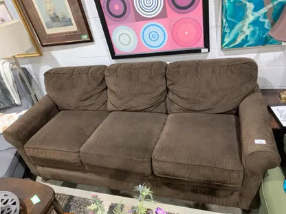 Brown La-Z-Boy Corduroy Sofa 3 seater