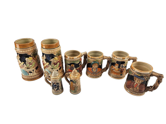 Vintage German Beer Steins and Salt/Pepper Shakers - Made in Japan