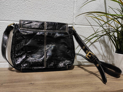 NINE WEST BLACK BUCKLE SHOULDER BAG