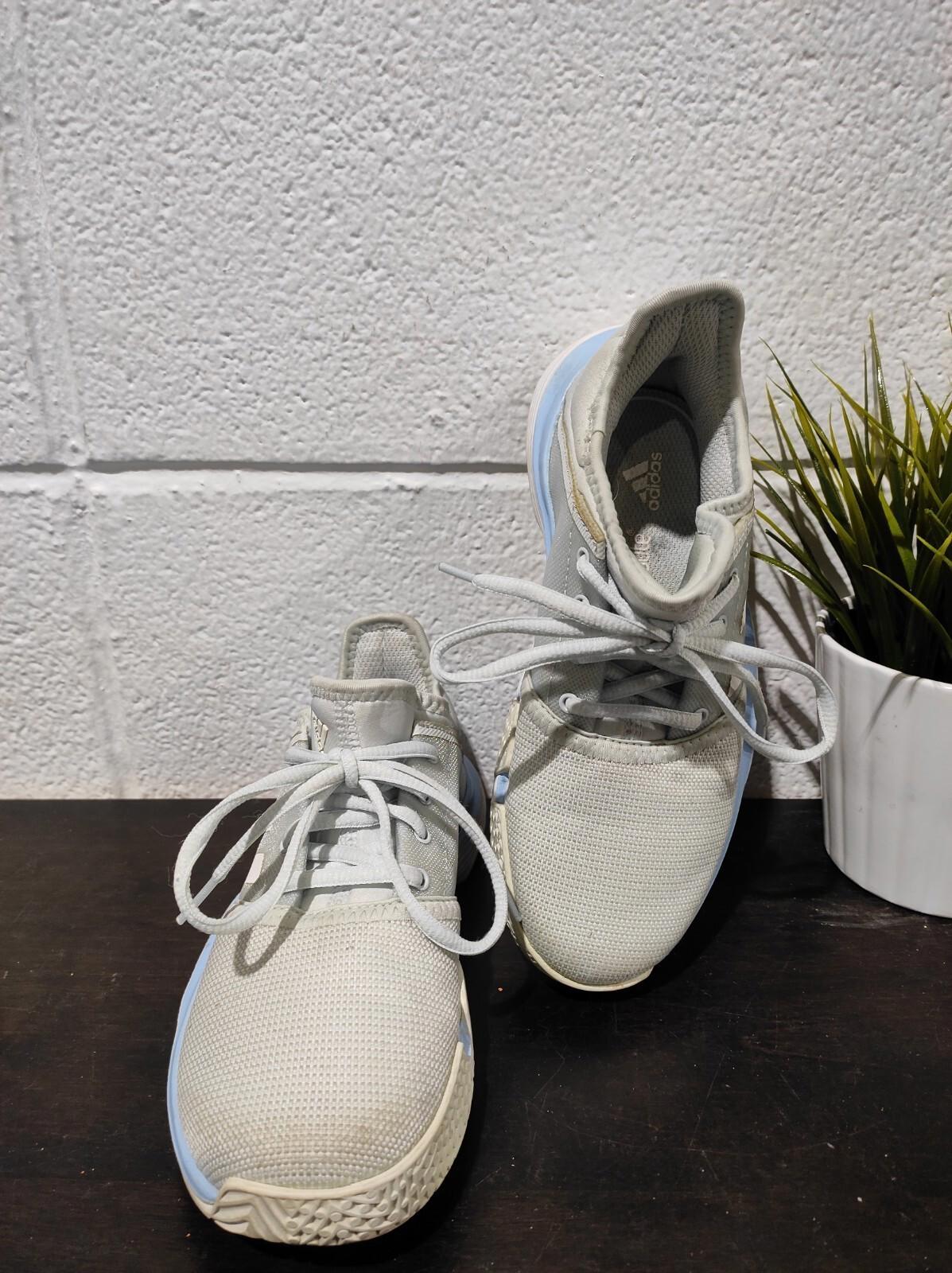 Chaussures de tennis Adidas Court Jam à lacets bleu ciel pour jeunes pointures 2