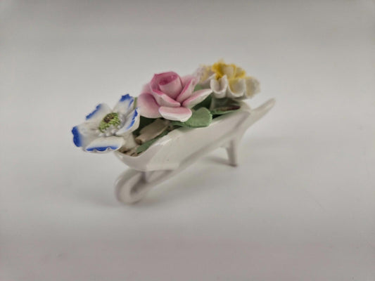 Royale Stratford Find Bone China Roses Flowers in a Wheel Barrow - England