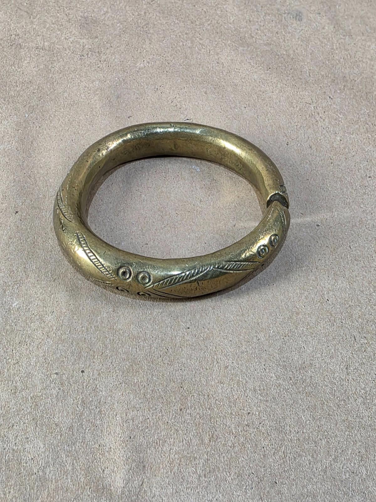 Genuine Rare 1800 Antique African bronze manilla Currency Bracelet