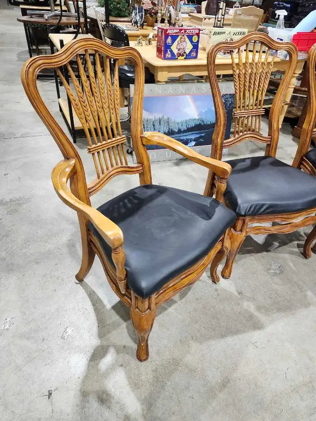 Vintage Wooden Dining Chairs - 4 Available