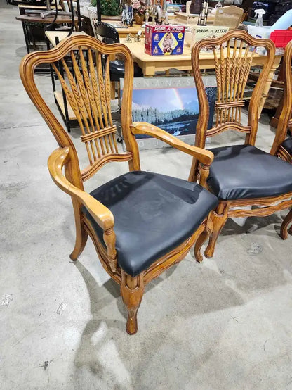 Vintage Wooden Dining Chairs - 4 Available