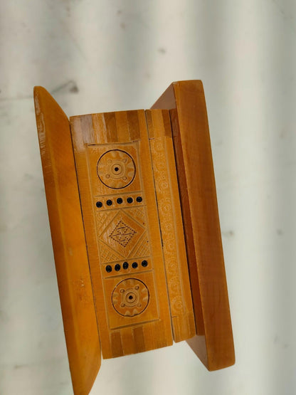 Rare vintage antique old wooden carving Ukraine box
