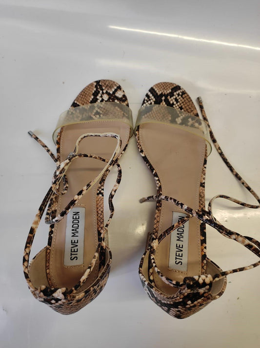 STEVE MADDEN Women's Snake Print Ibbie Sandal  Size US 7.5