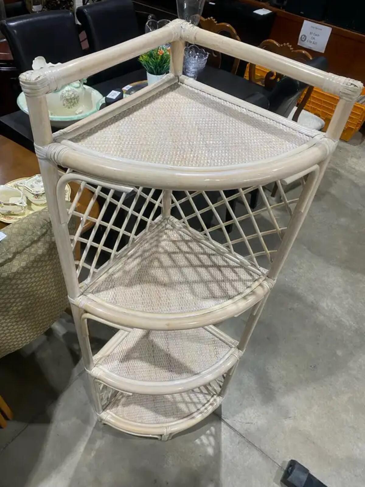 Rattan Corner Shelf
