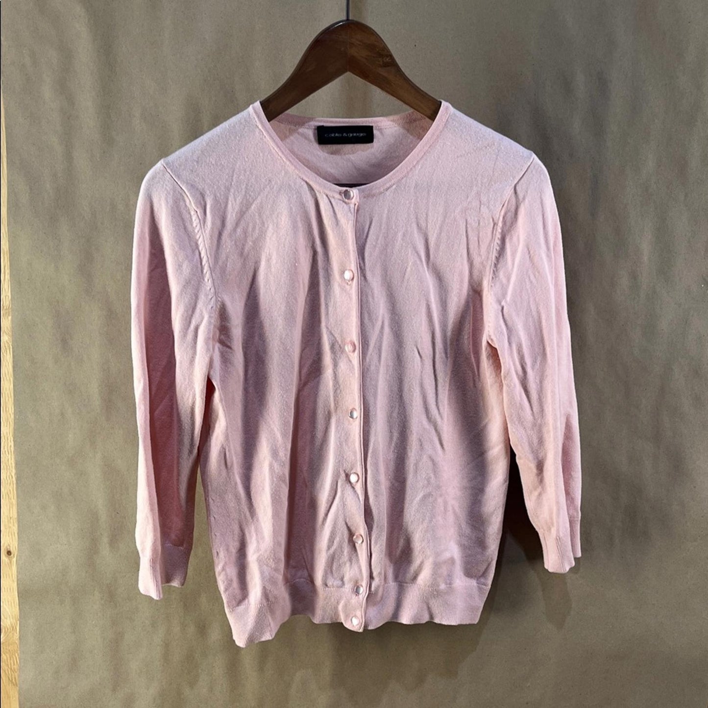 Cable & Gauge Light Pink Knit Cardigan (Size S)