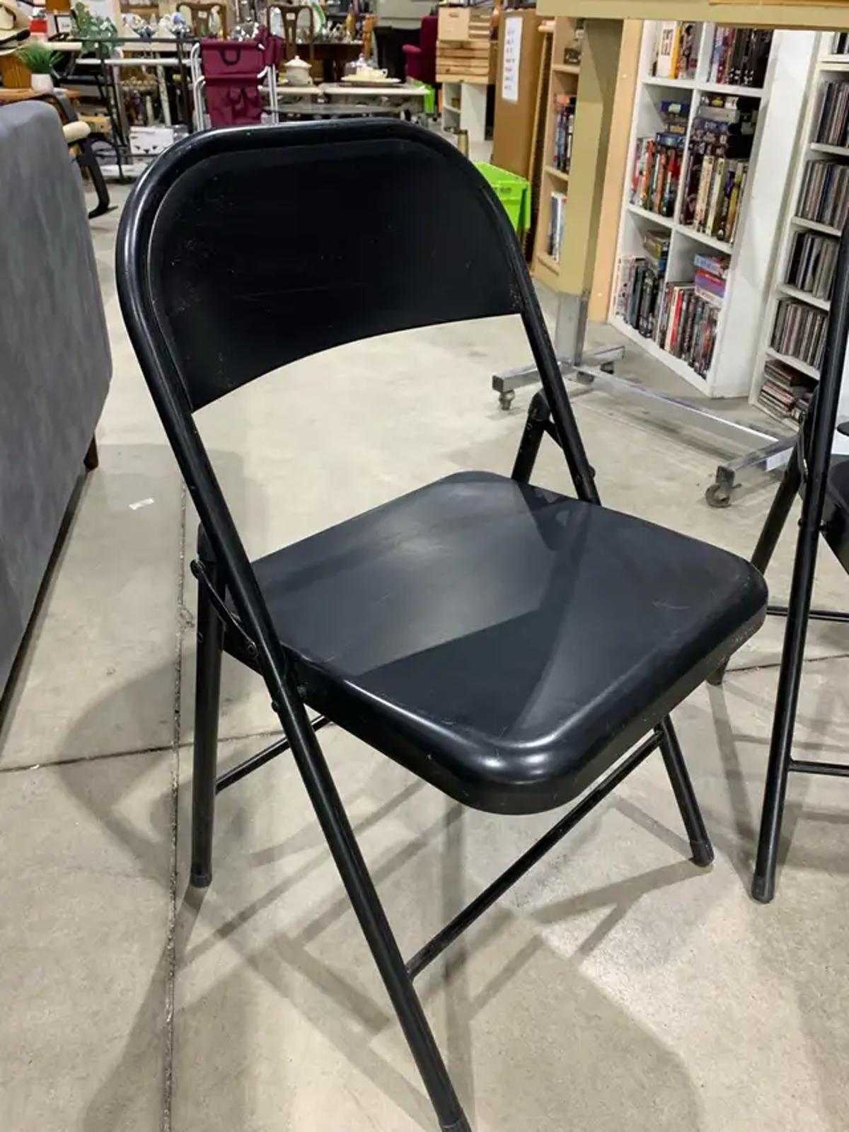 Black Metal Folding Chair - set of 2