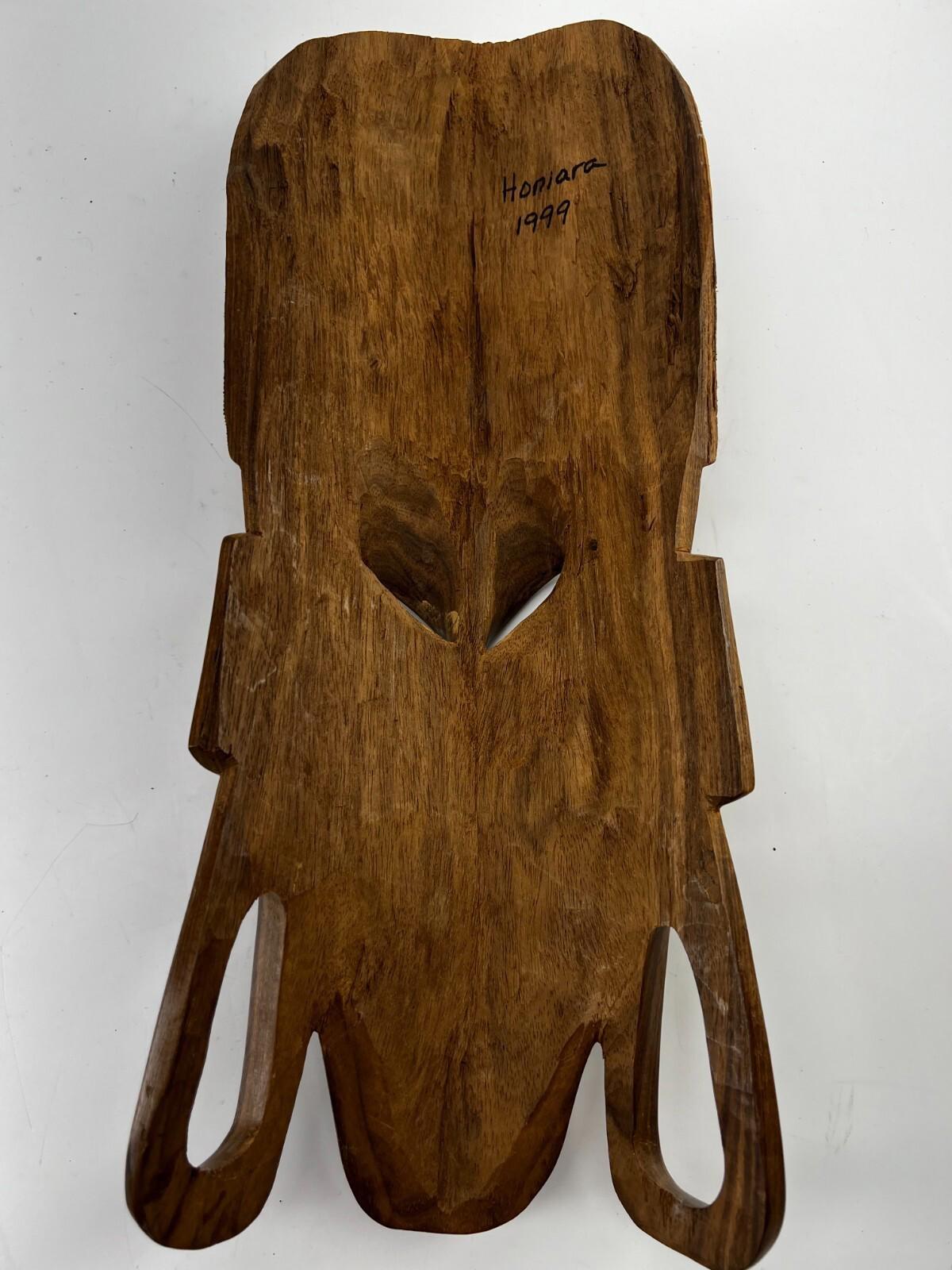Antique African Face Mask Hand Carved From Wood For Wall Decoration