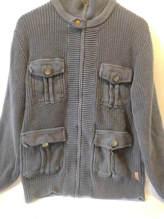 Roots Canada Size L blue men's sweater jacket