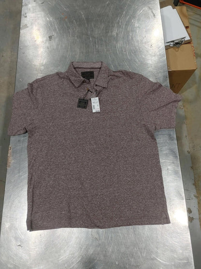Brand New Jos A Bank Men's Button Collar T-Shirt Brown Patterned Size XL