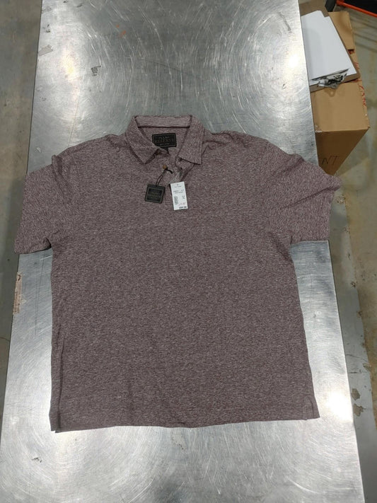 Brand New Jos A Bank Men's Button Collar T-Shirt Brown Patterned Size XL