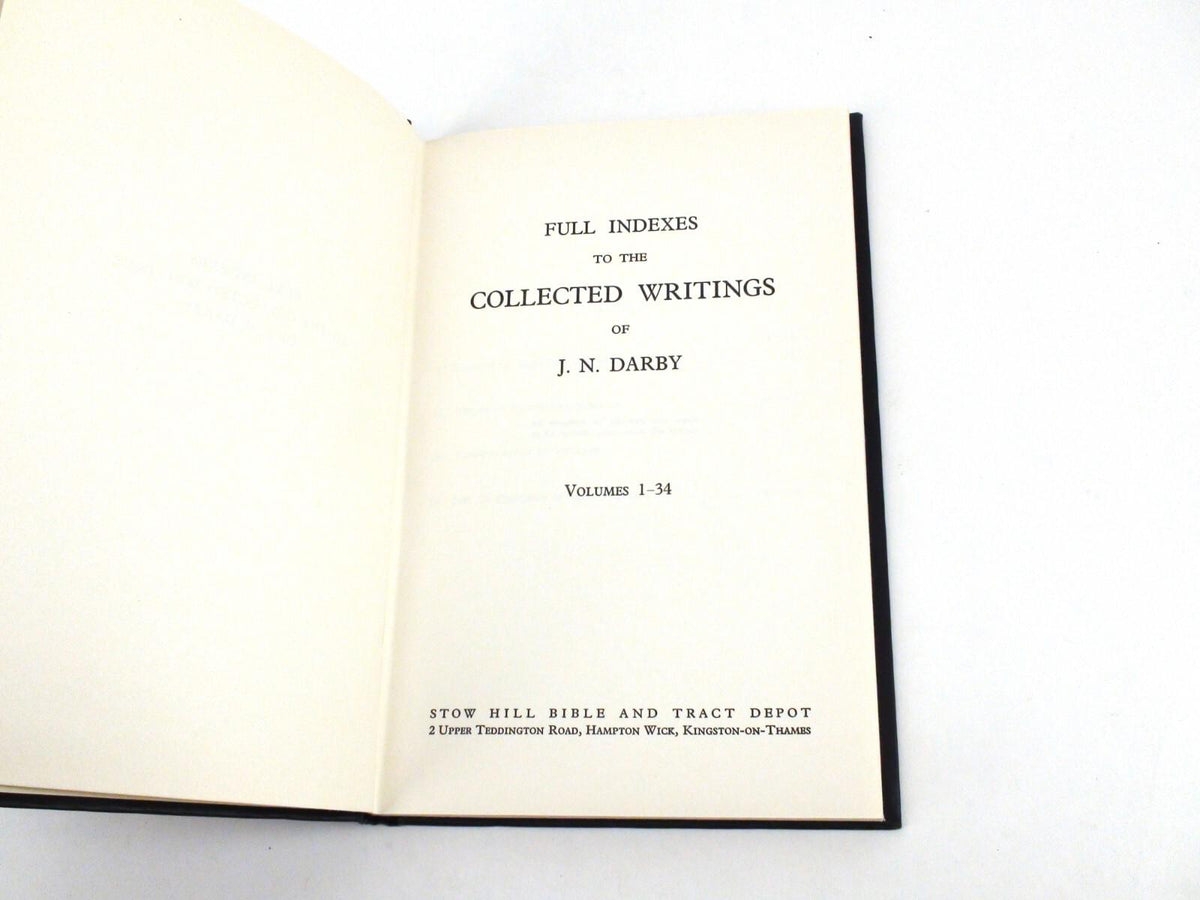 Indexes To Collected Writings Of J.N.D. Black Cover, J.N. Darby