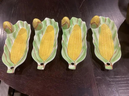 Ceramic Corn on the Cob Dishes - Set of 4