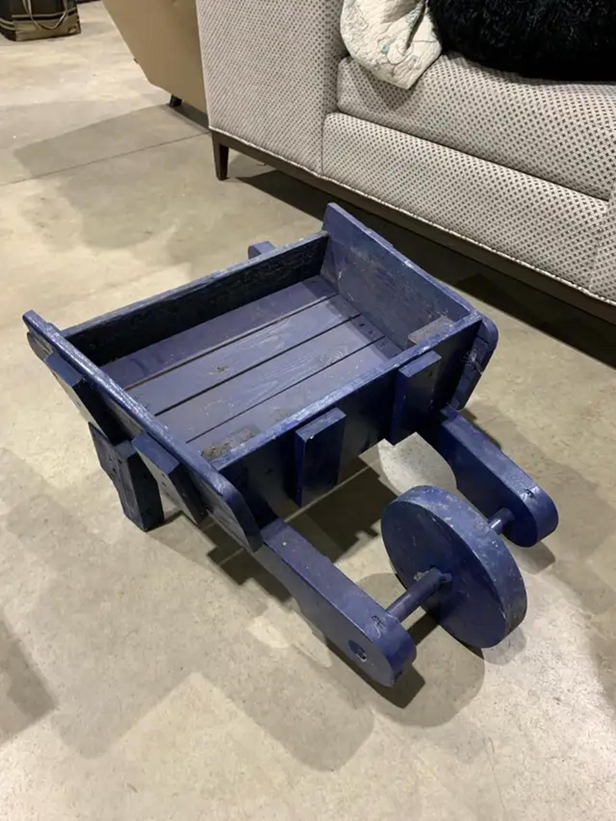 Navy Garden Wooden Wheelbarrow