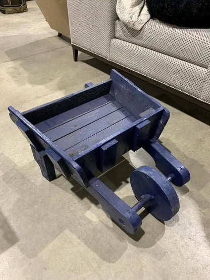 Navy Garden Wooden Wheelbarrow