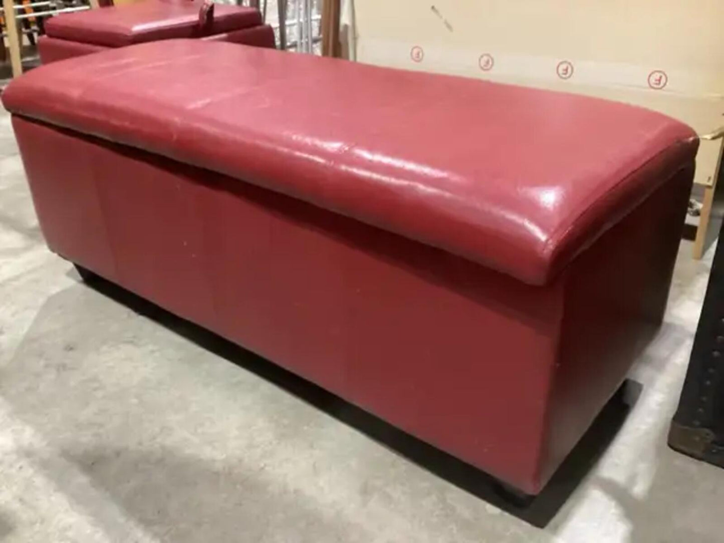 Large Red Storage Ottoman