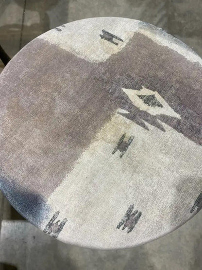 Upholstered Silver Frame Stool
