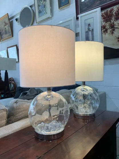 Glass Baulb Table Lamps - set of 2
