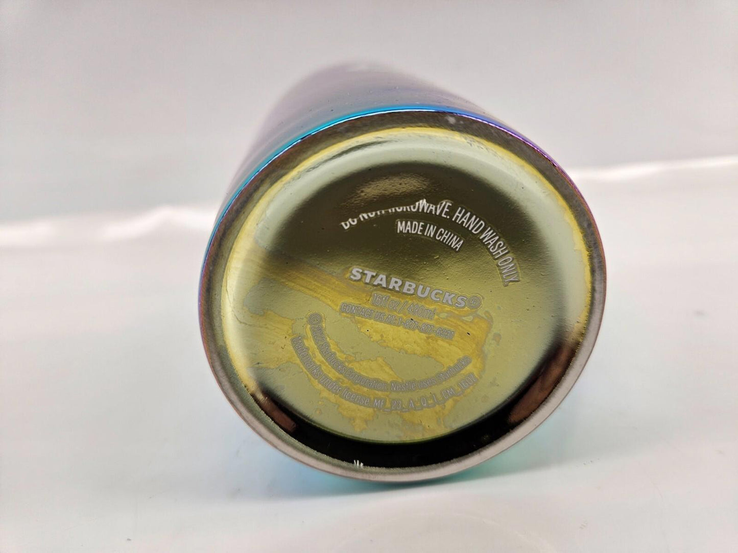 Starbucks Coffee Mug 16oz Rainbow Holographic Iridescent Oil Slick 2022 Holiday