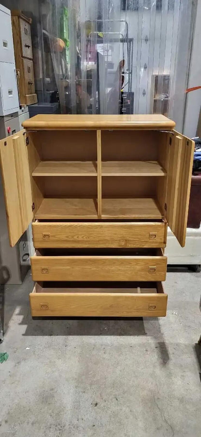 Oak Armoire with Drawers 52H x 36L x 18W