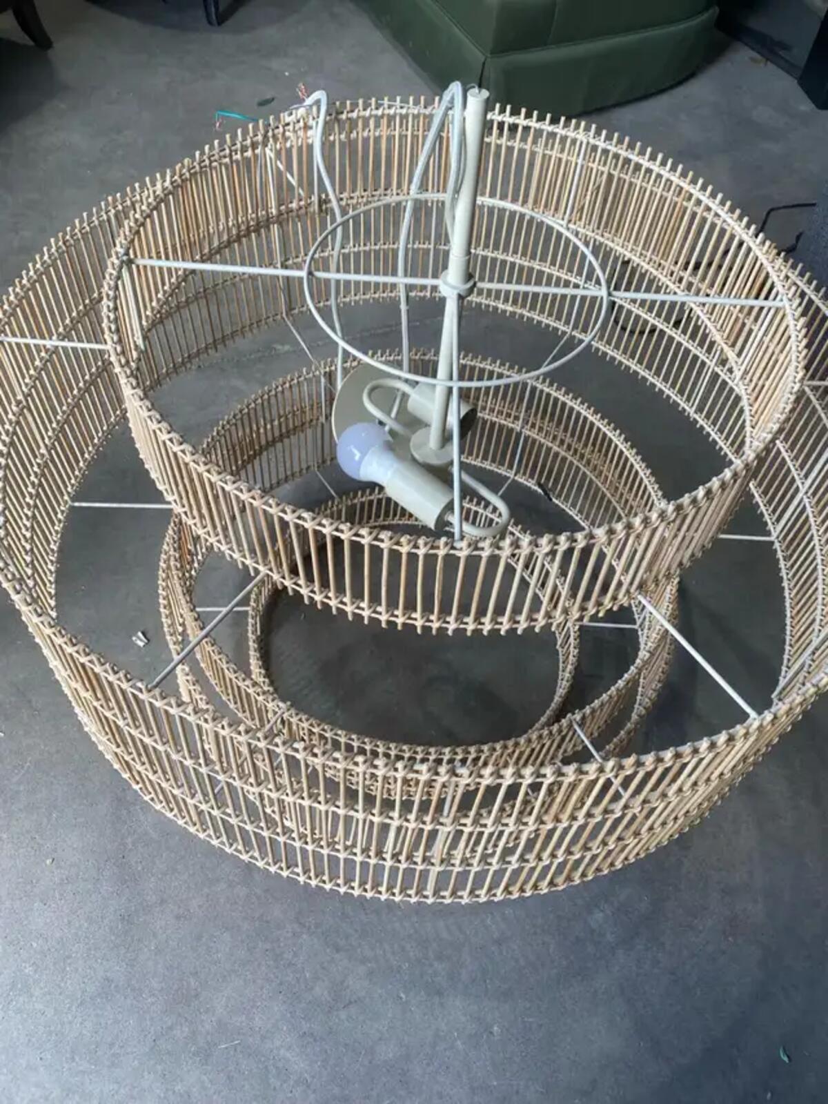 Large Rattan Chandelier