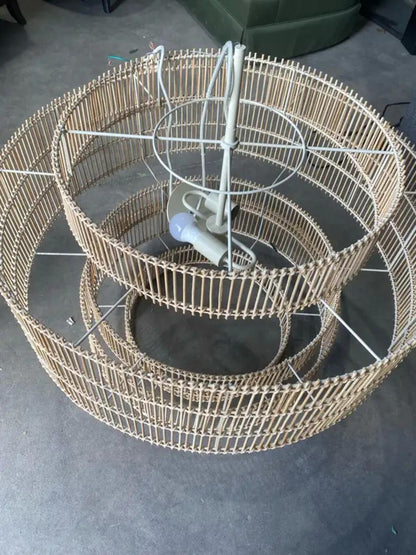Large Rattan Chandelier