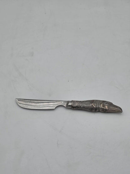 Vintage Pewter Eagle carved on Cheese or Steak Knife (Made in Canada)
