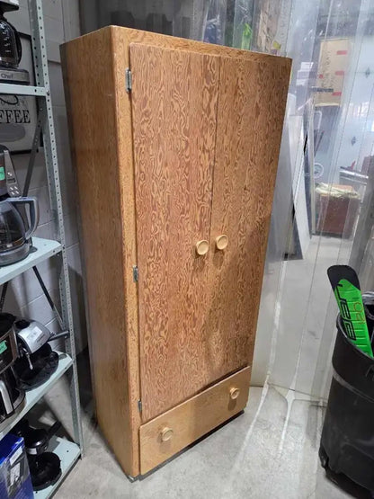 Vintage Wooden Double-Door Wardrobe