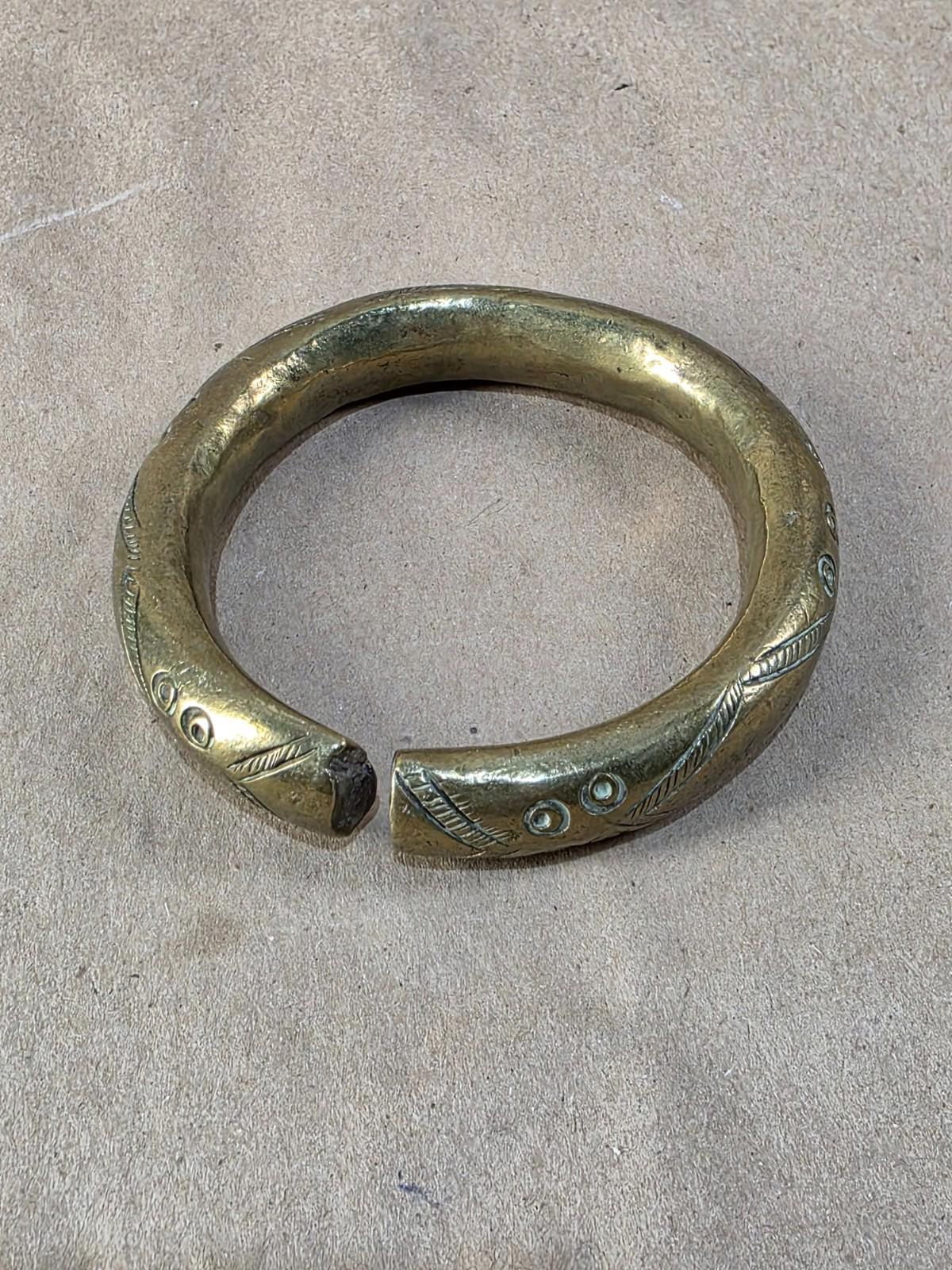 Genuine Rare 1800 Antique African bronze manilla Currency Bracelet