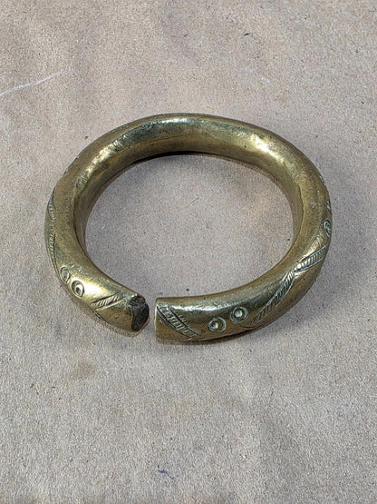 Genuine Rare 1800 Antique African bronze manilla Currency Bracelet