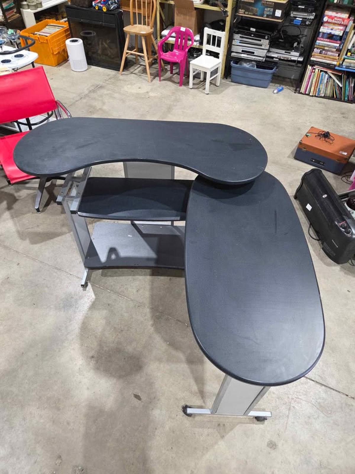 Black L-shaped Folding Computer Desk