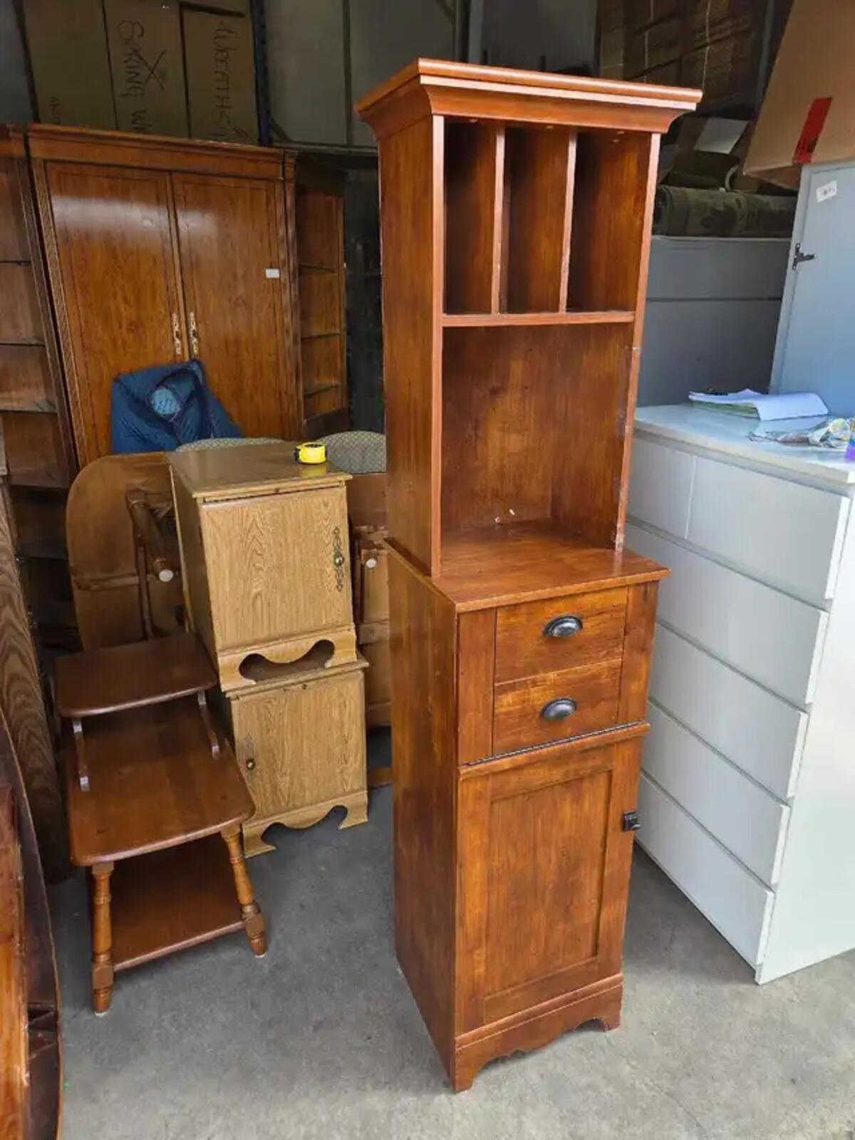 Tall Wood Hutch Cabinet