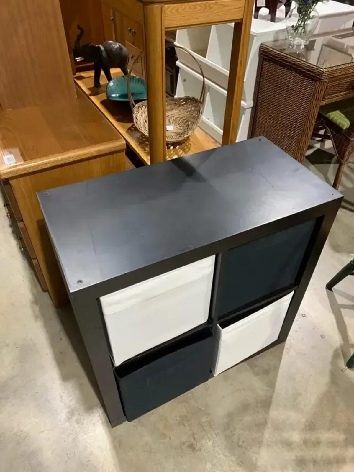 IKEA KALLAX 4x4 Shelving Unit with Inserts