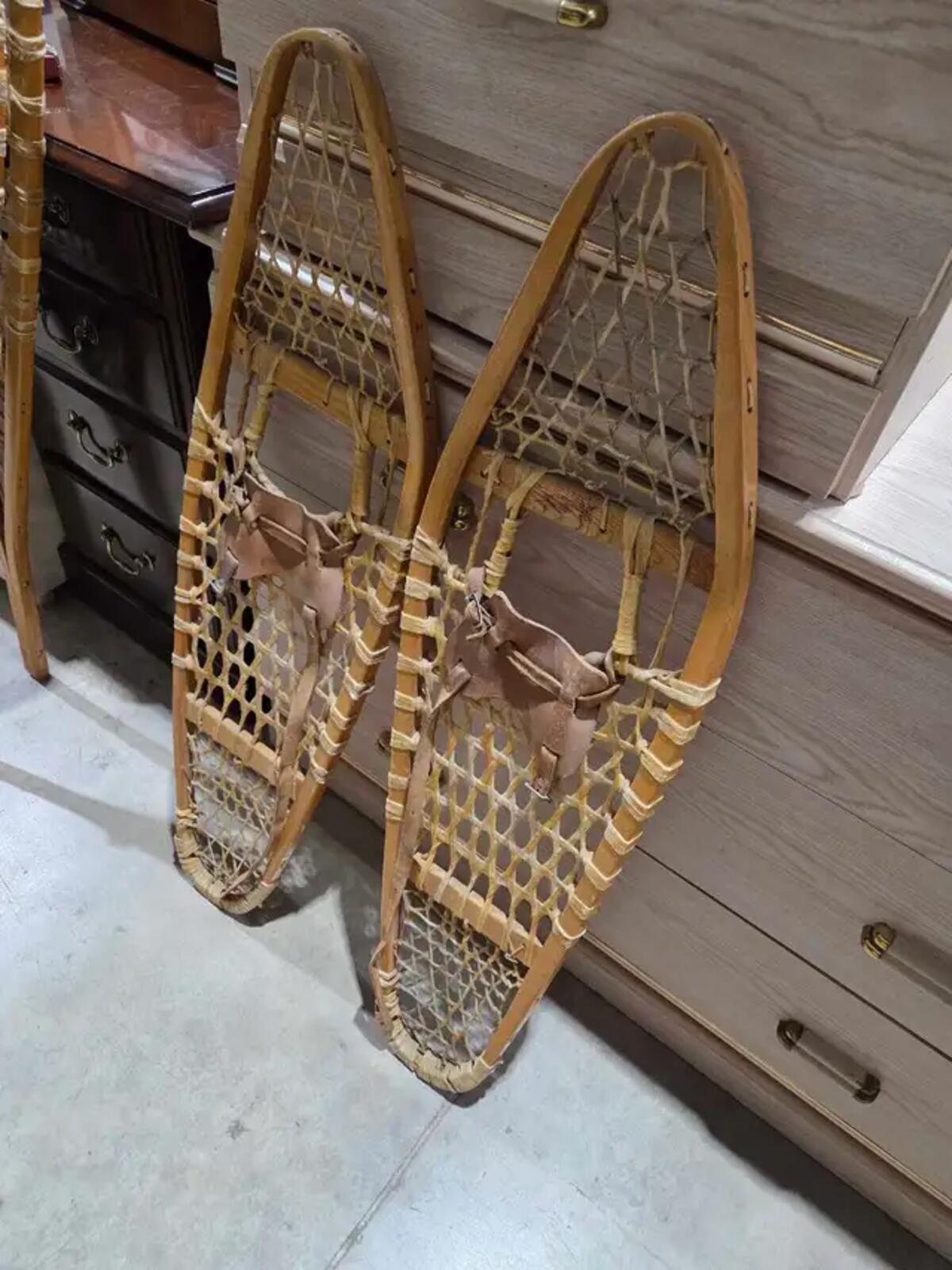Vintage Handwoven Snowshoes - 38"