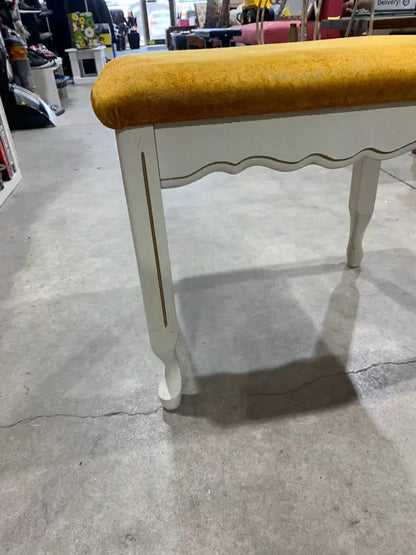 Vintage White stool with gold detail