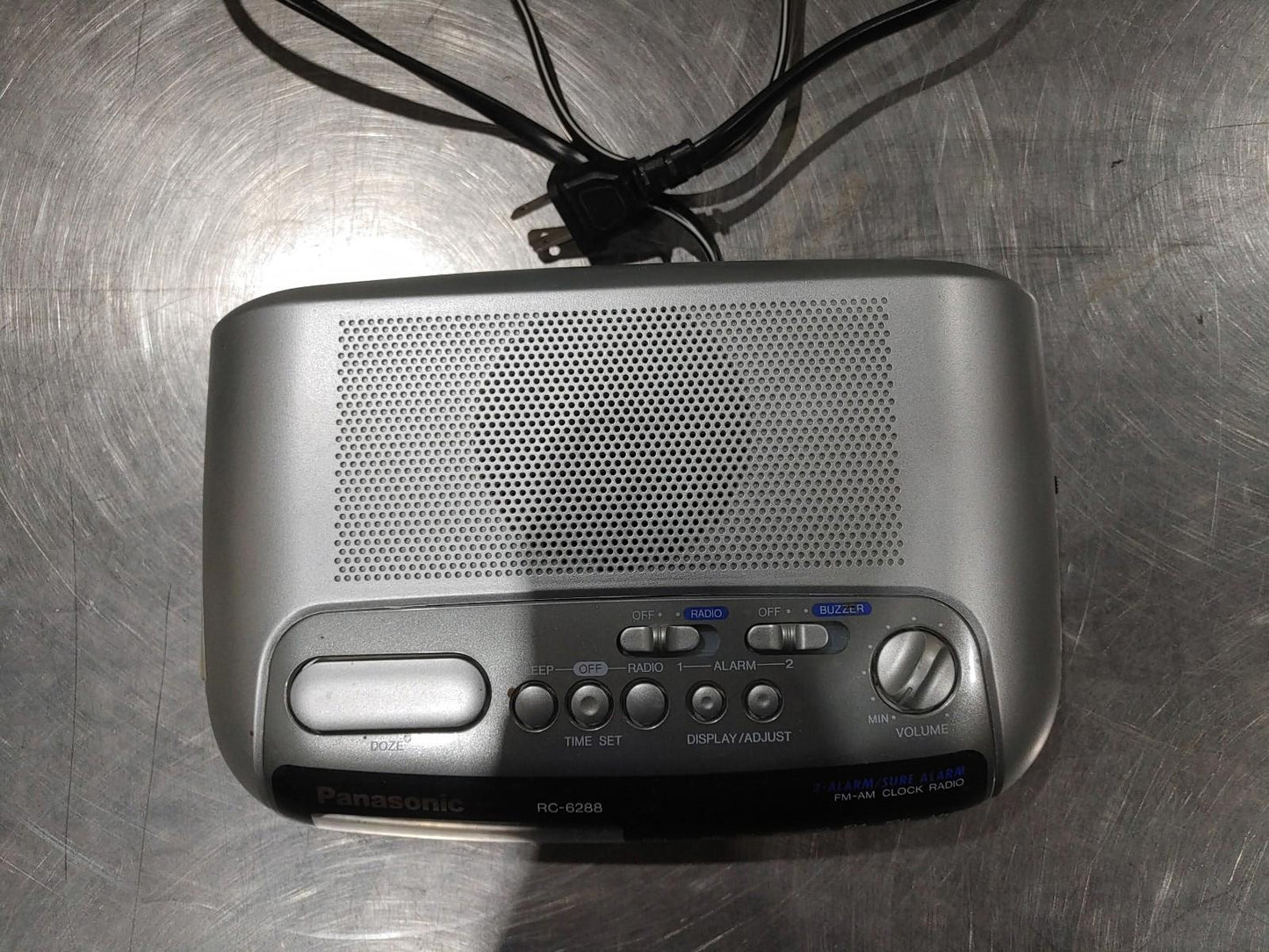 Good Condition Panasonic Alarm Clock FM-AM Radio RC-6288 Grey Tested Working
