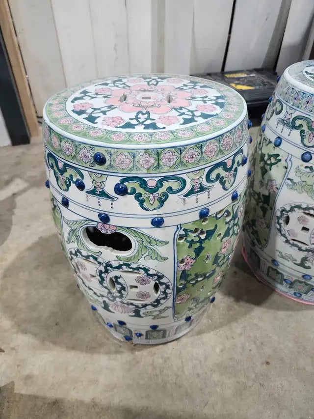 Ceramic Chinese Ceramic Garden Stool Pair