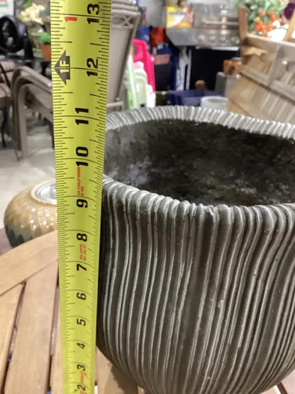 Textured Grey Ceramic Planter