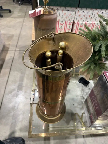 Copper/Brass Fireplace Set